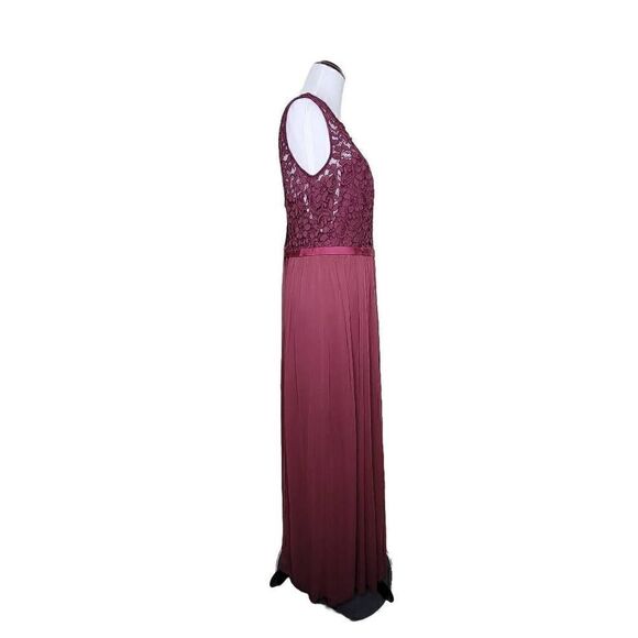 Davids Bridal Lace Top Formal Dress Gown Wine Burgundy 14 - Picture 15 of 15